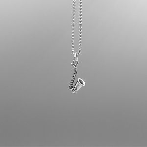 Sterling Silver Saxophone Necklace, SilverNecklace